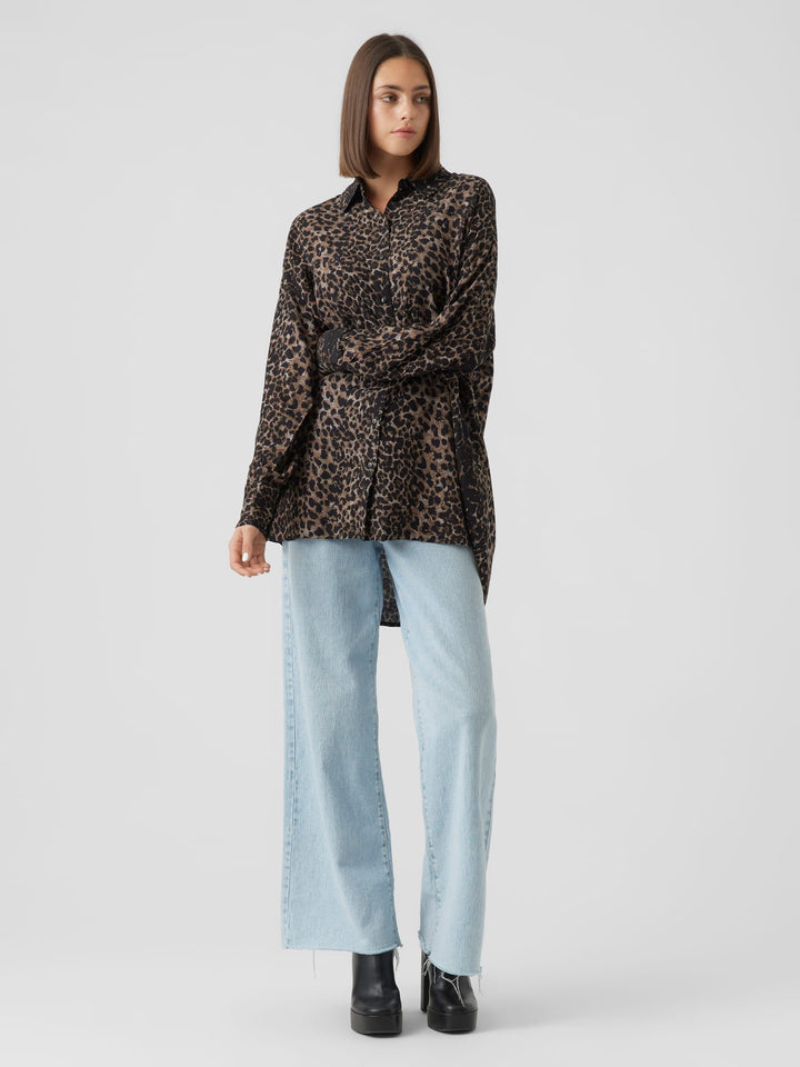 VERO MODA Kittie blouse l/m bruin dessin – dames