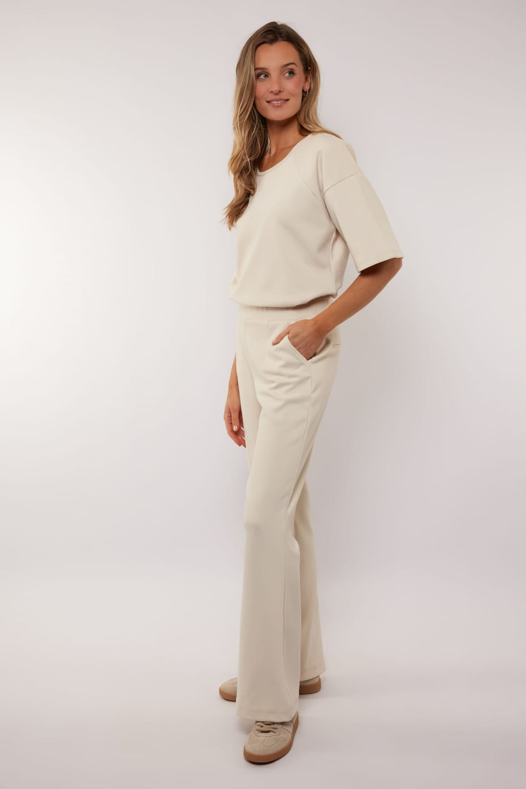 G-Maxx 26VZG23 lange broek dames beige