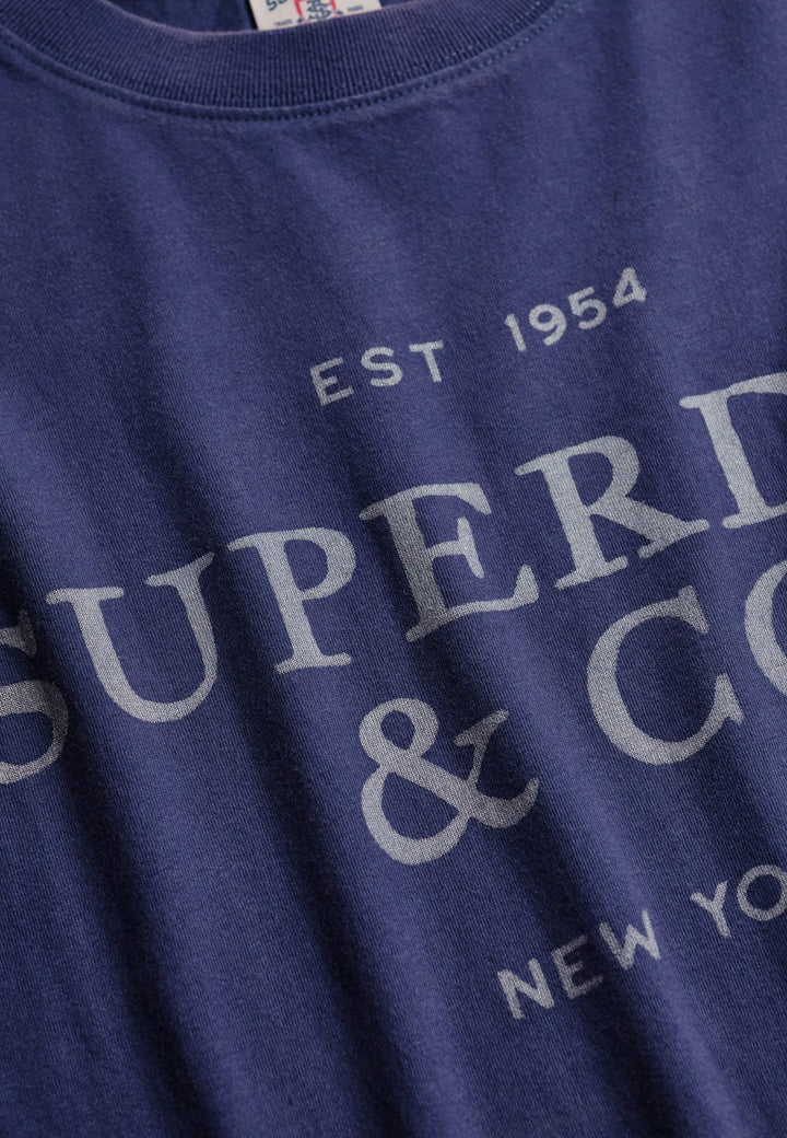 Superdry heren T-shirt rafblauw – 1954 Company Relaxed