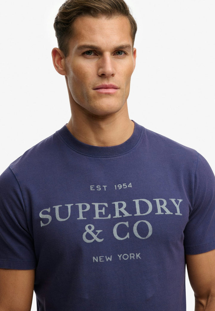 Superdry heren T-shirt rafblauw – 1954 Company Relaxed