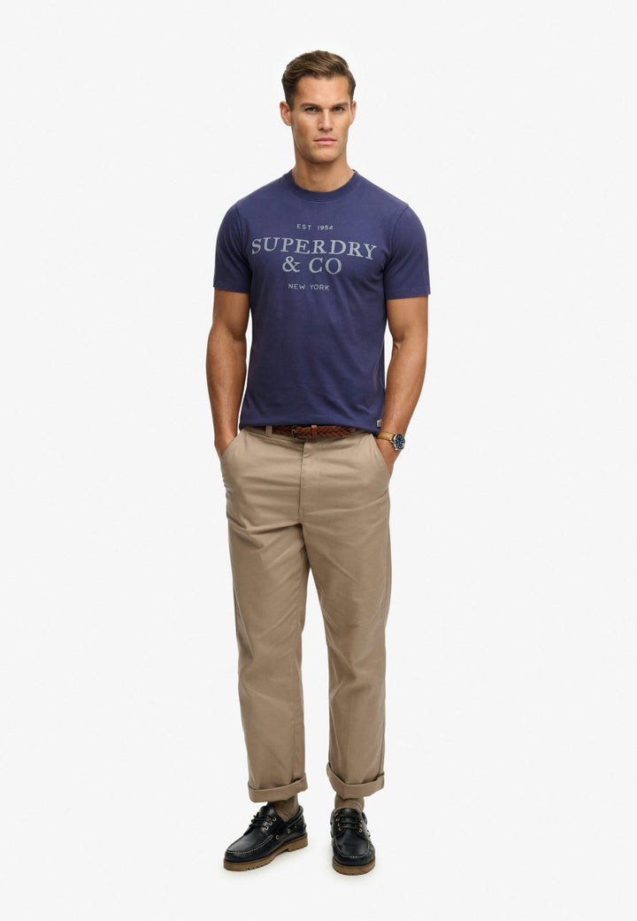 Superdry M1012392A t-shirt k/m rafblauw – heren