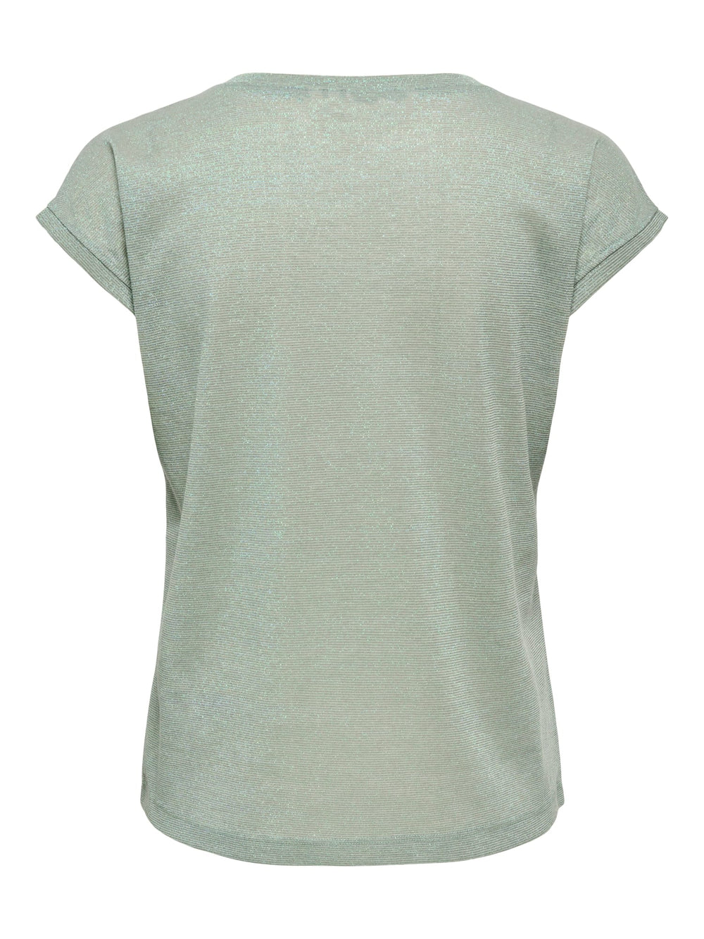 Only ONLSILVERY S/S V NECK LUREX TOP – dames t-shirt - Olijf