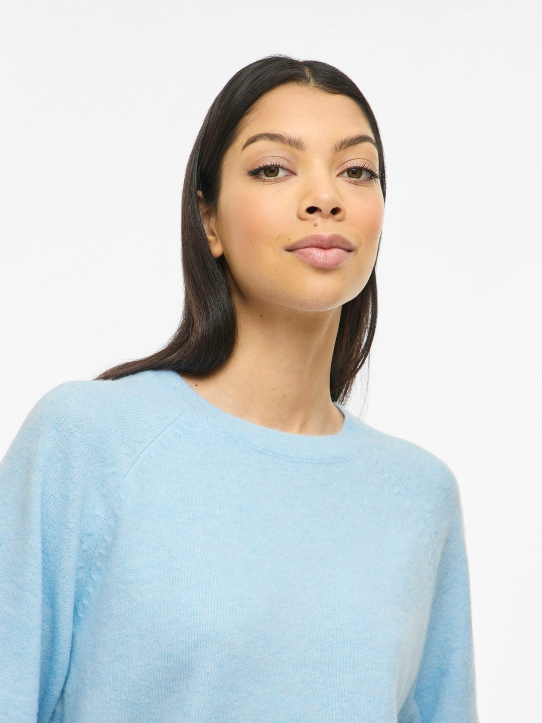 Vila VILIGA 2/4 O-NECK KNIT TOP lichtblauw – dames