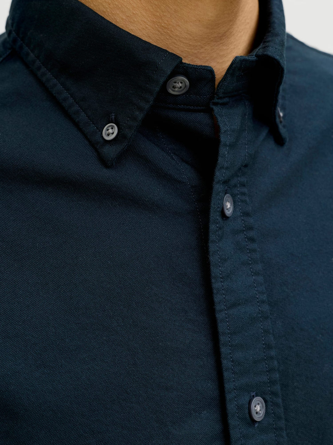 Jack & Jones JJEHARVEY Oxford L/S Shirt – heren - Navy