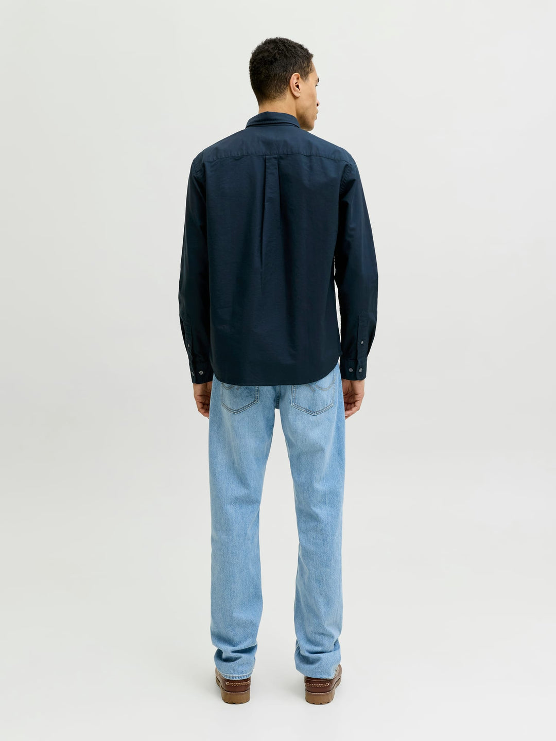 Jack & Jones JJEHARVEY Oxford L/S Shirt – heren - Navy