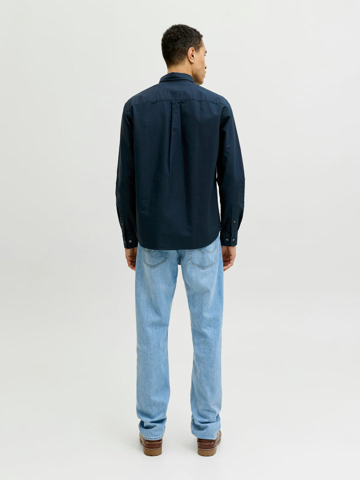 Jack & Jones JJEHARVEY Oxford L/S Shirt – heren - Navy