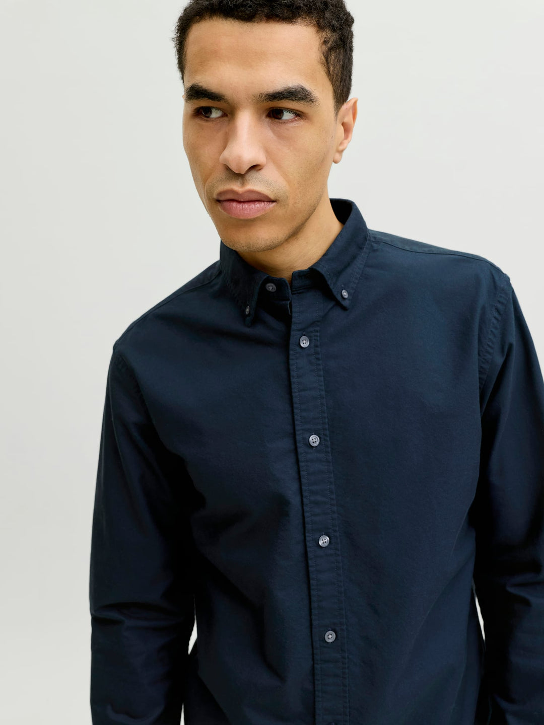 Jack & Jones JJEHARVEY Oxford L/S Shirt – heren - Navy