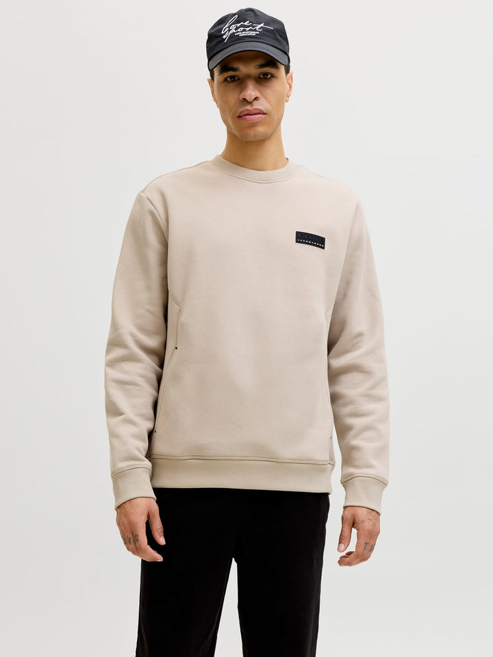 Jack & Jones 12293307 Fusion sweater zand – heren