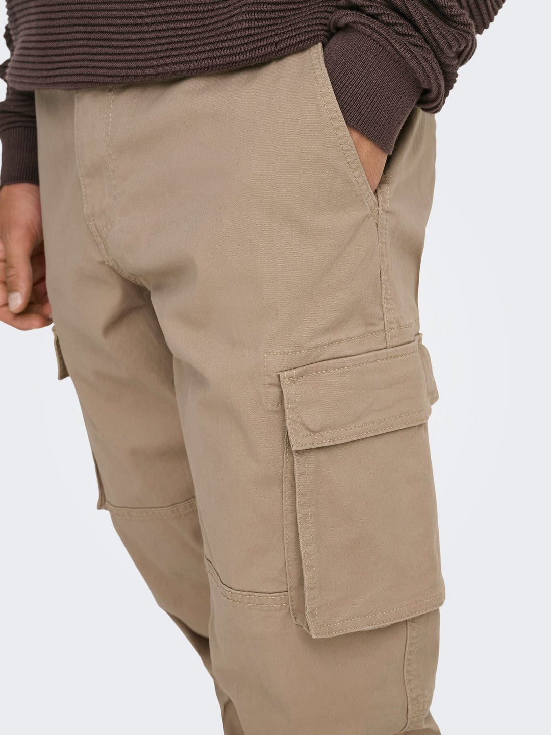 ONLY & SONS ONSCAM STAGE CARGO CUFF broek – heren - Zand - L30