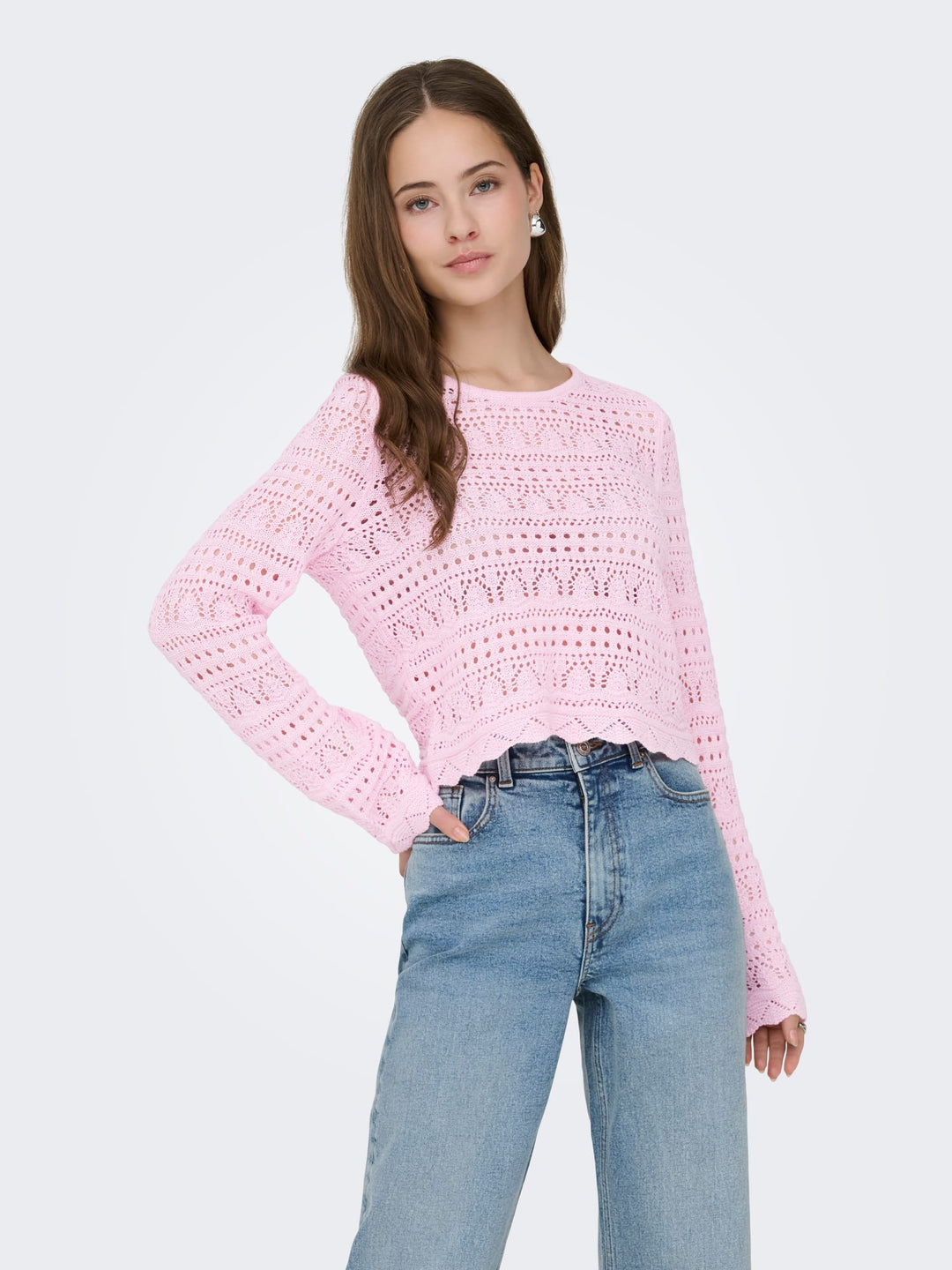 Only 15363049 Elke trui dames licht roze