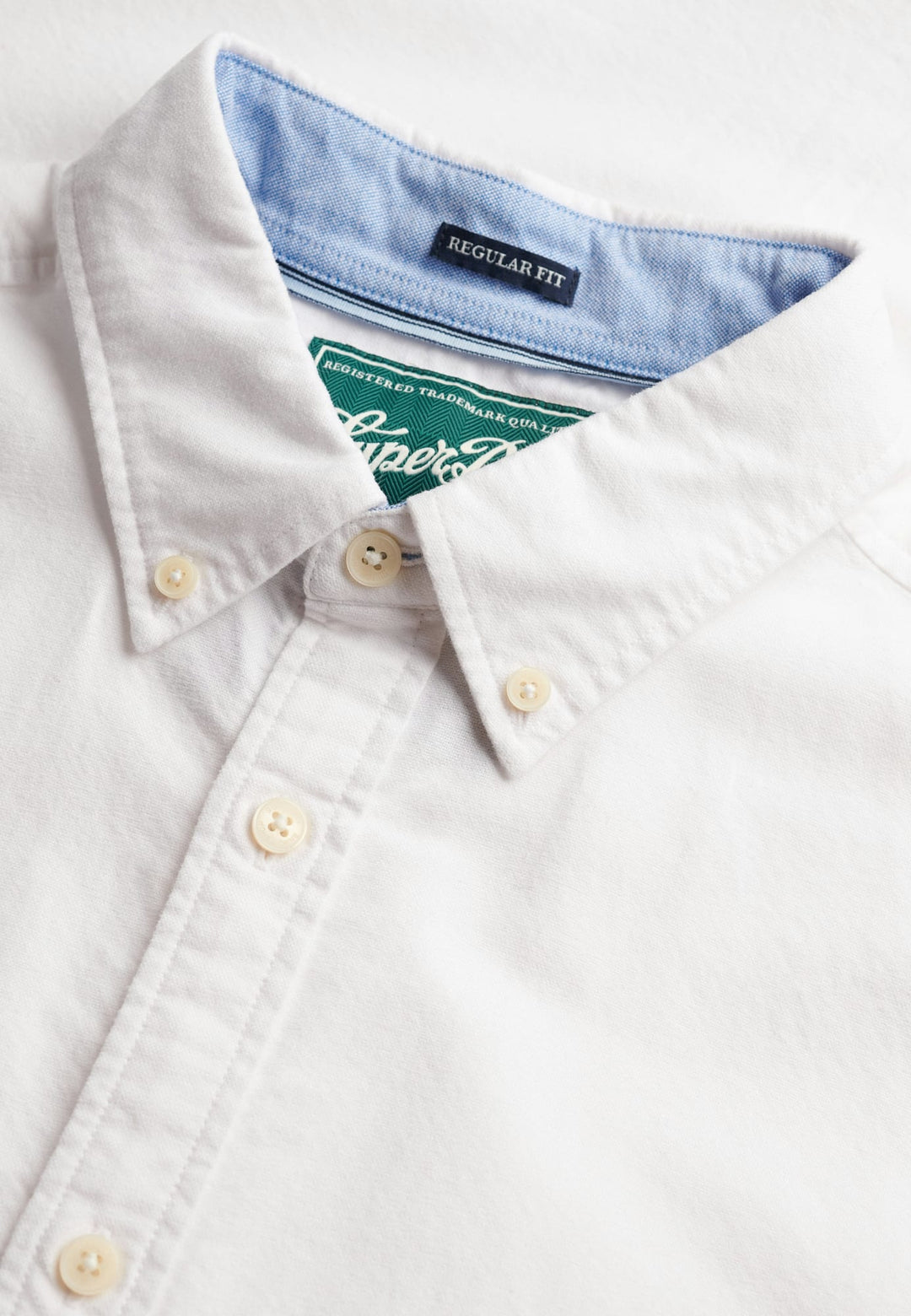 Superdry Preppy Oxford Overhemd Korte Mouwen – heren - Off-white