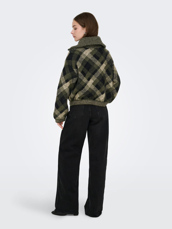 Only gebreid vest dames groen dessin
