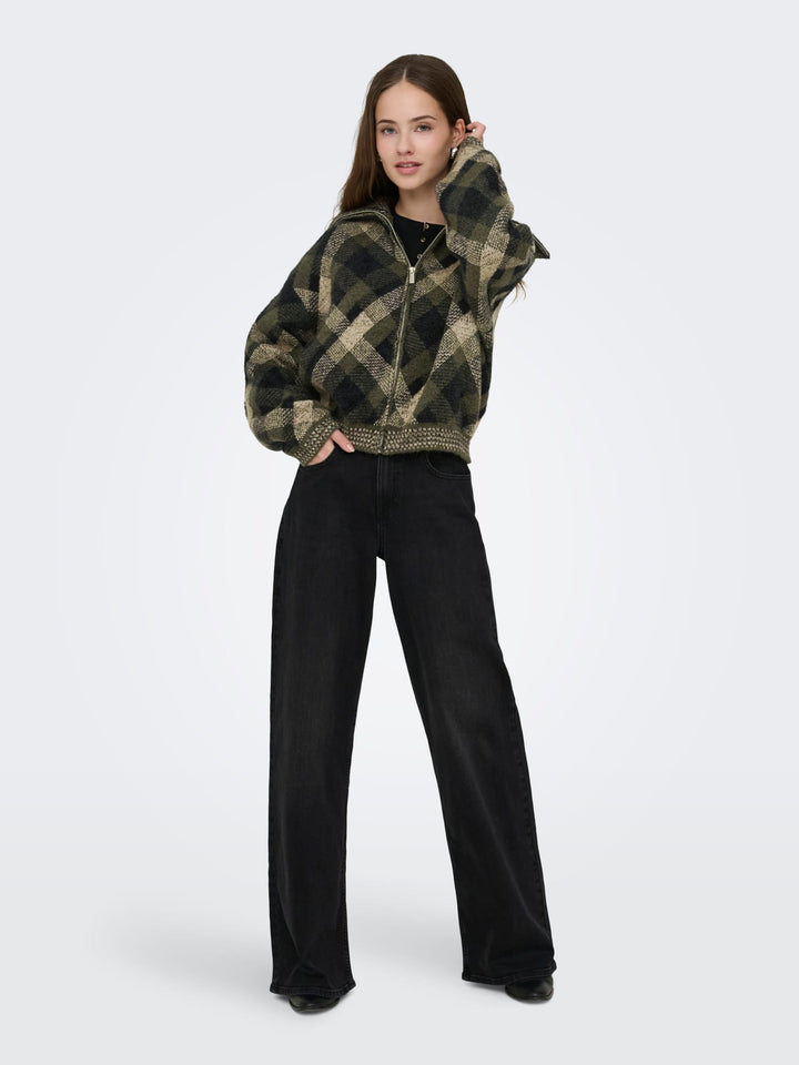 Only gebreid vest dames groen dessin