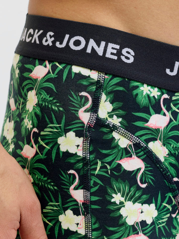 Jack & Jones boxershort heren zwart dessin – flamingo
