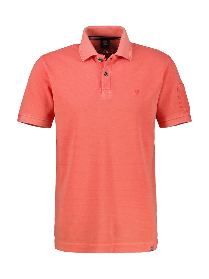 Lerros 2643233 polo k/m heren koraal rood