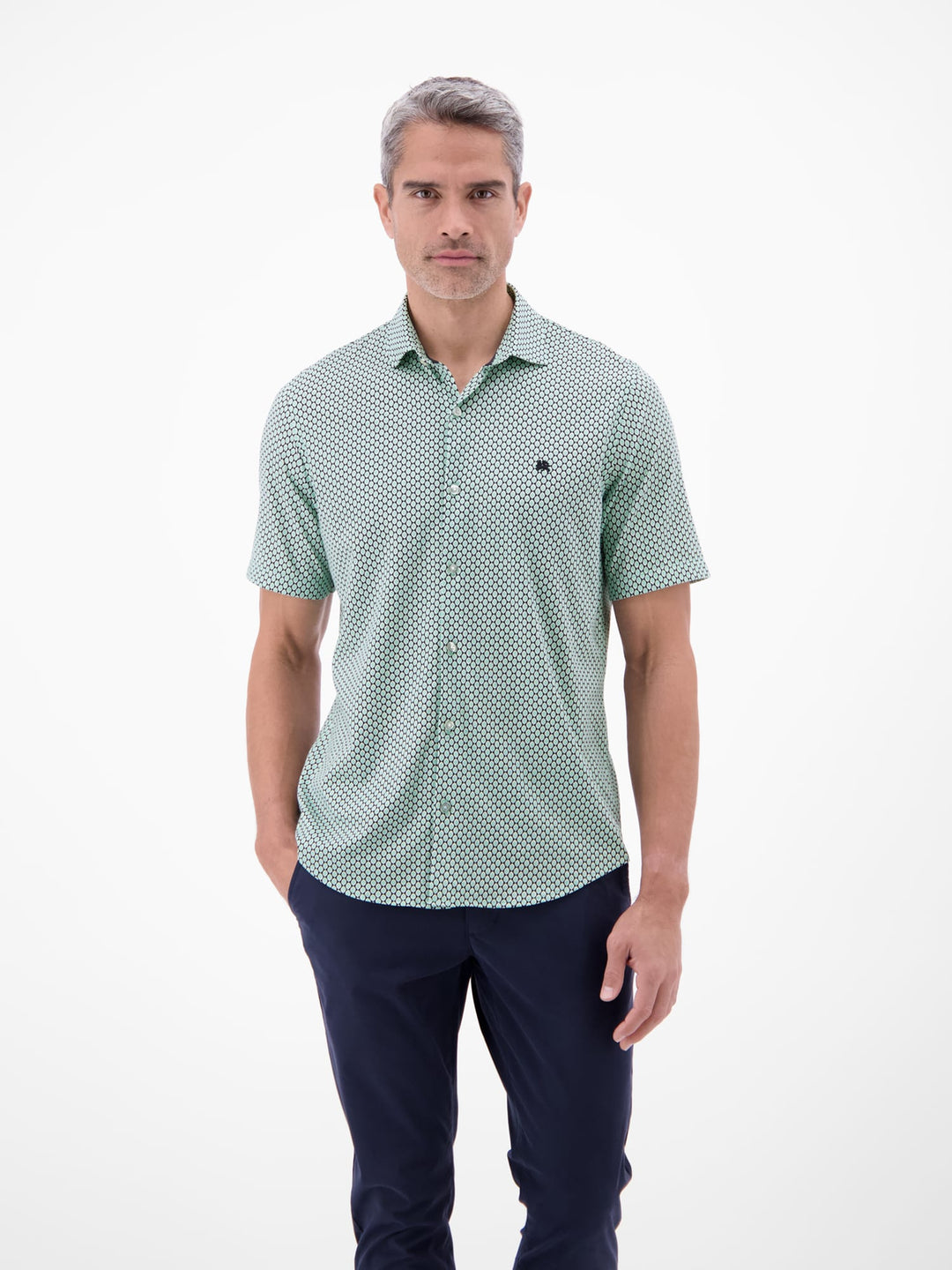 Lerros overhemd k/m heren mint – 2632318