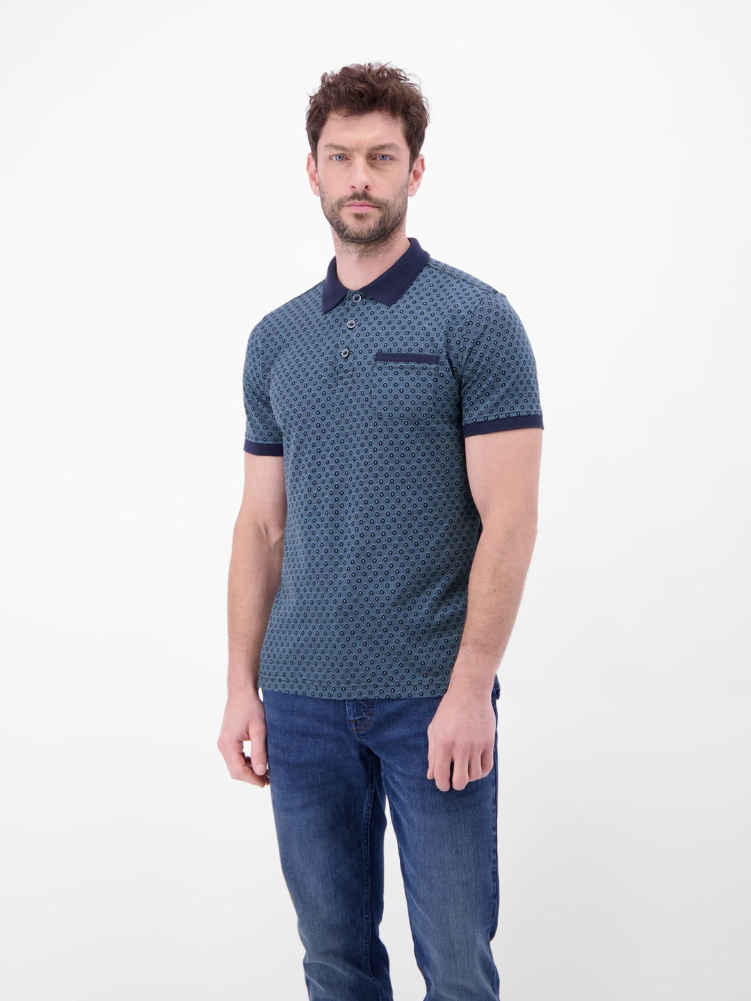 Lerros polo k/m heren navy – casual stijl