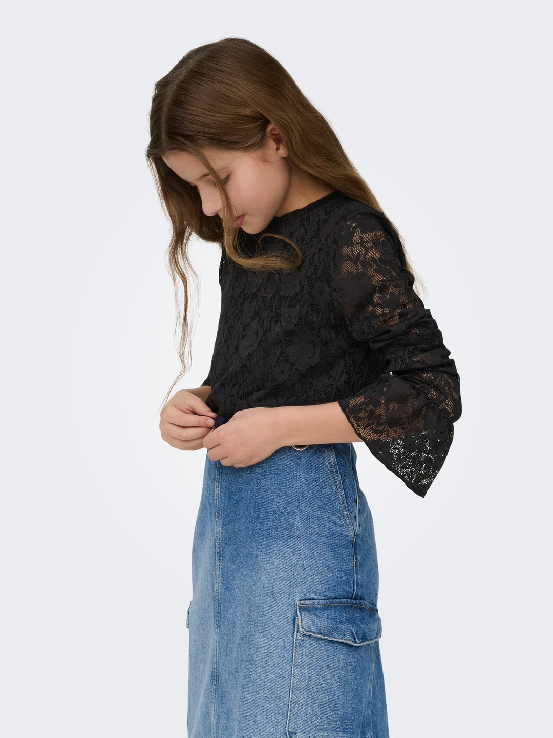 Kids Only Toos zwart T-shirt l/m – meisjes
