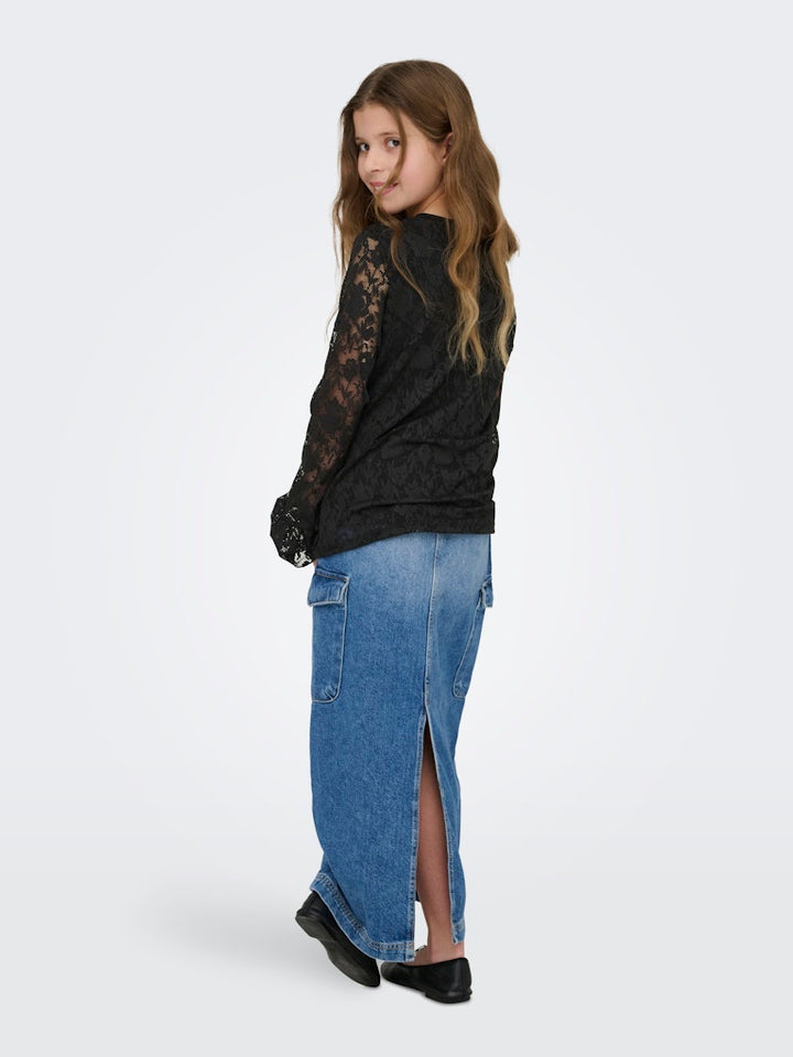 Kids Only Toos zwart T-shirt l/m – meisjes
