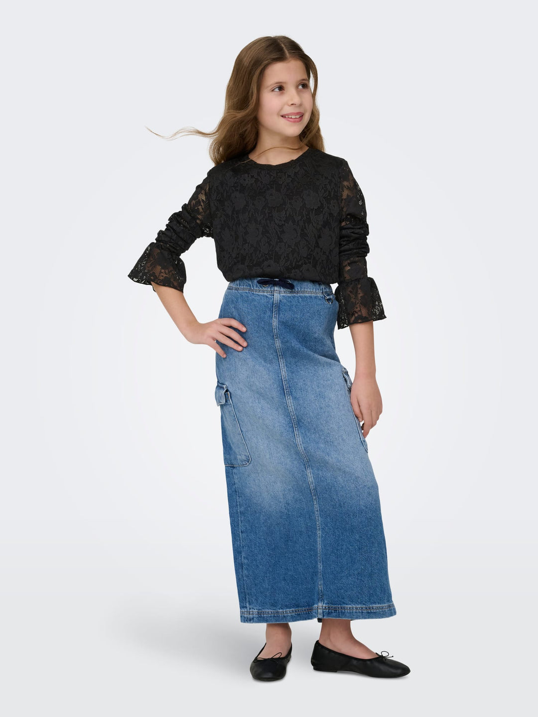 Kids Only Toos zwart T-shirt l/m – meisjes