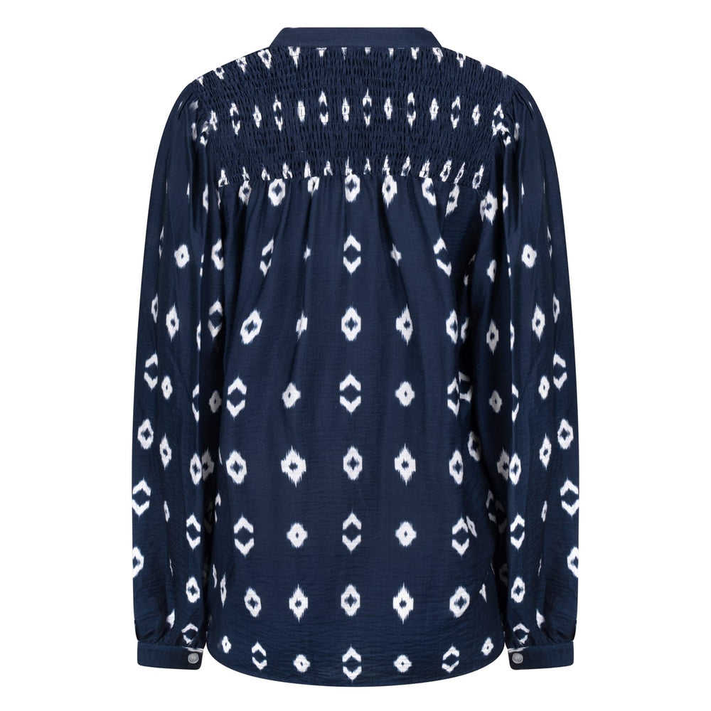 Nukus Philou blouse blauw dessin – dames