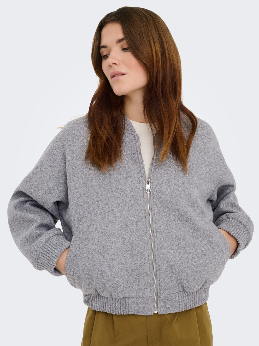 Only Elba bomberjack grijs melee – dames