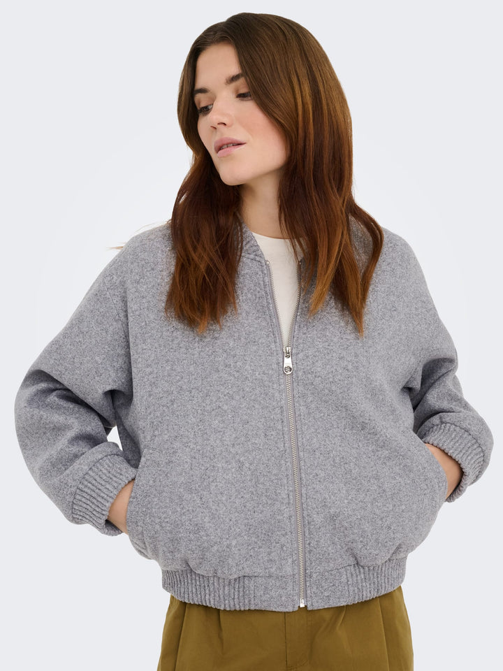 Only Elba bomberjack grijs melee – dames