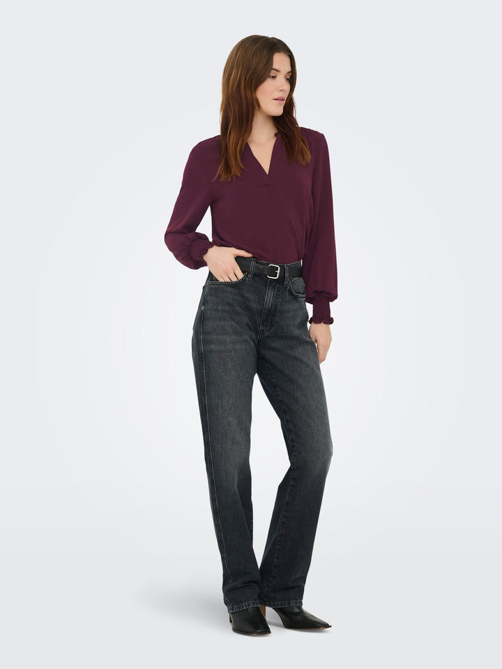 Only Mette top wijnrood – dames