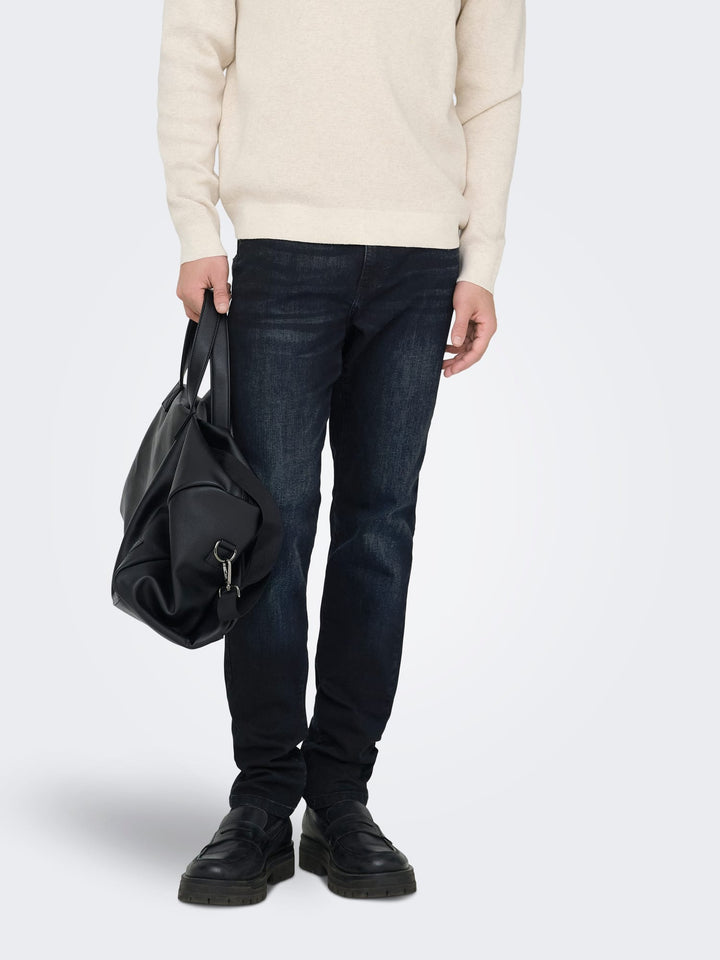 ONLY & SONS Loom jeans slim fit blauw – heren - Blue Denim - L32