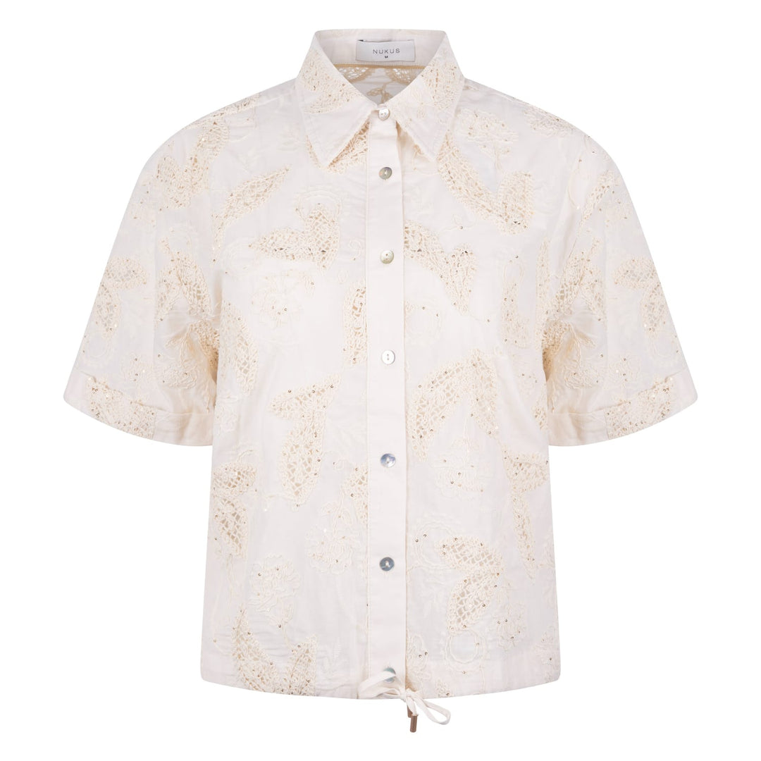Nukus Leonora Blouse ecru dessin – dames