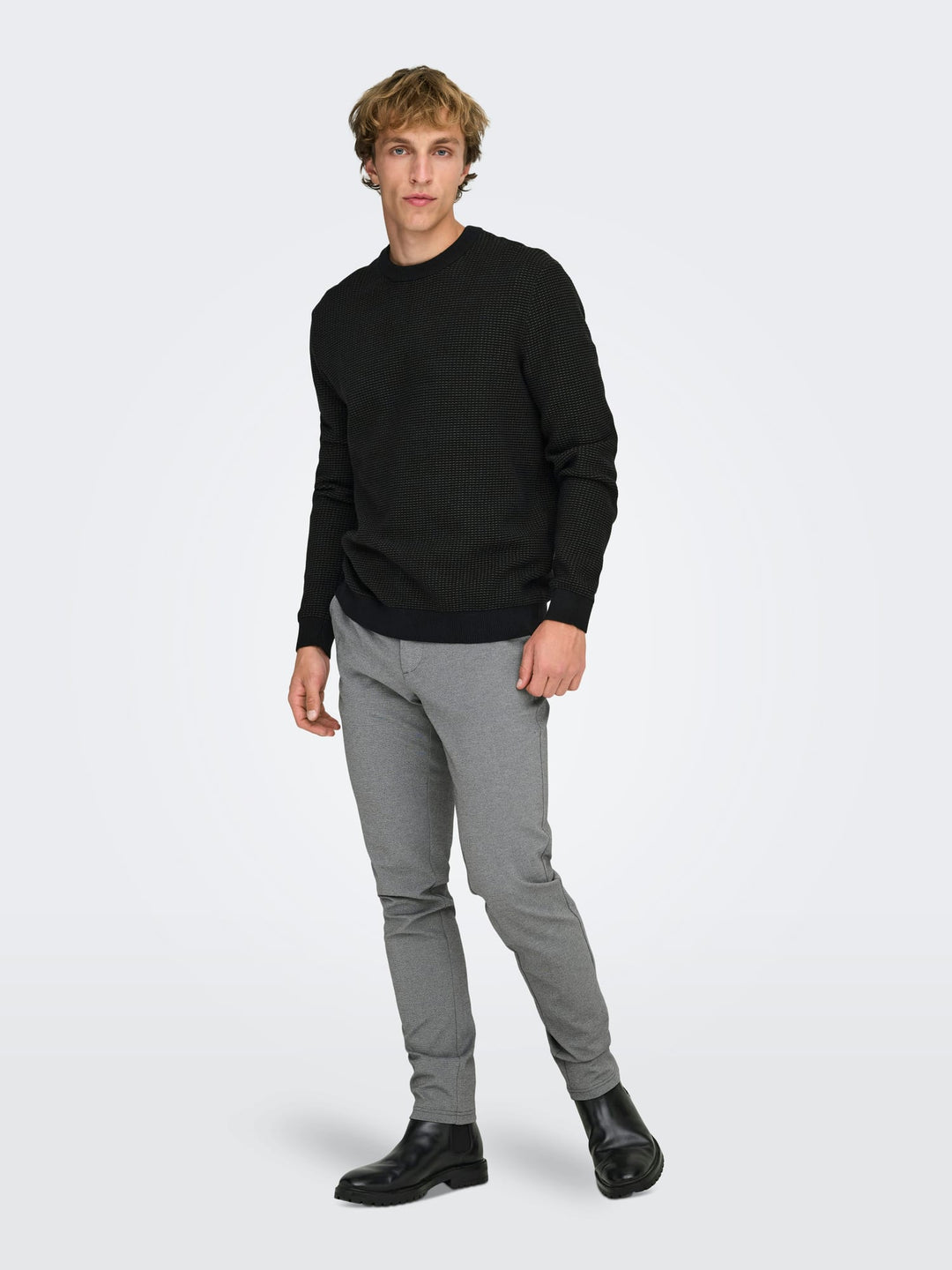 ONLY & SONS ONSMARK SLIM GW 0209 PANT – heren lange broek - Grijs - L34