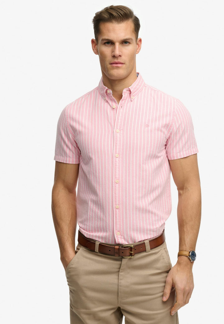 Superdry Preppy Oxford overhemd k/m roze dessin – heren