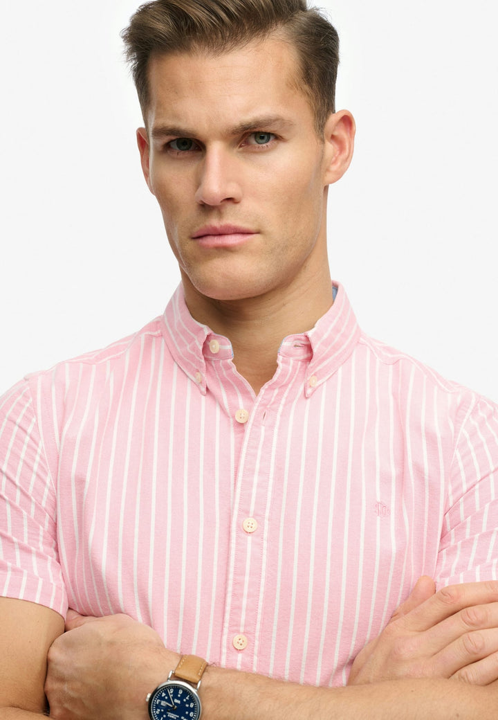 Superdry Preppy Oxford overhemd k/m roze dessin – heren