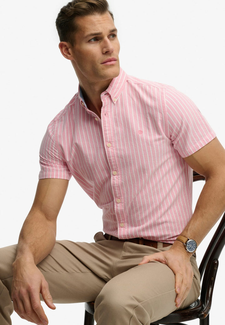 Superdry Preppy Oxford overhemd k/m roze dessin – heren