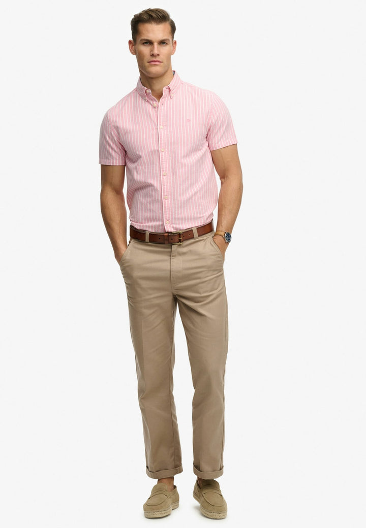 Superdry Preppy Oxford overhemd k/m roze dessin – heren
