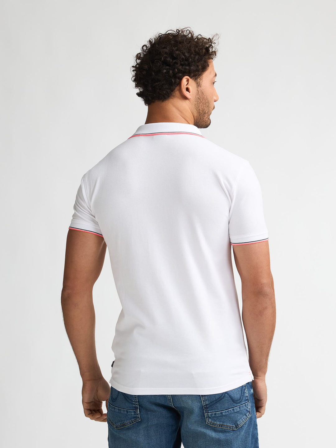 Petrol men polo k/m wit – heren