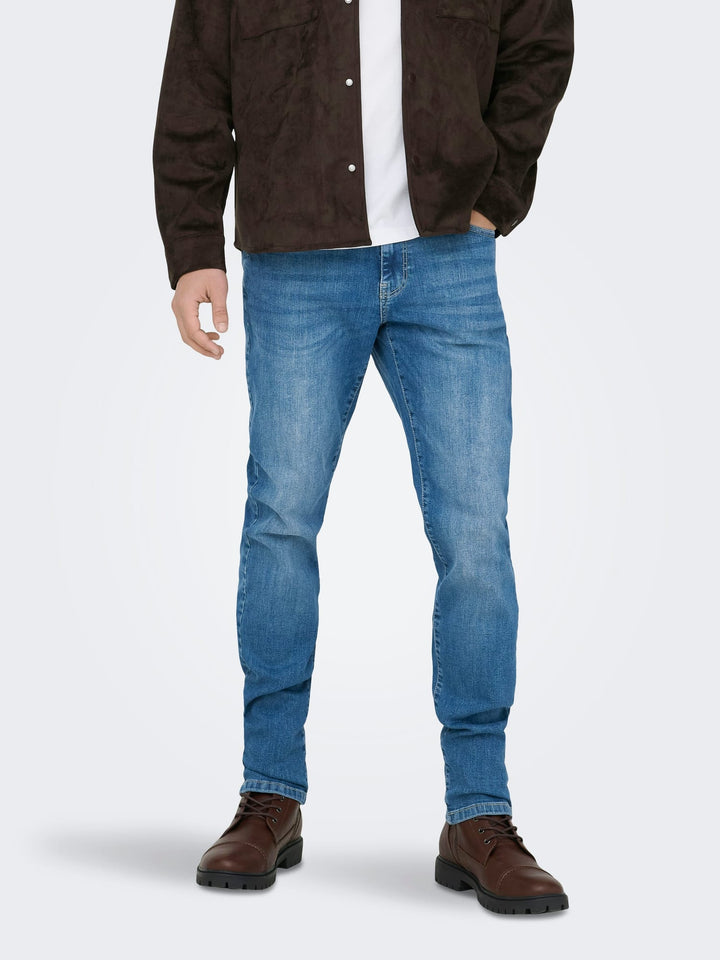 ONLY & SONS Loom slim fit jeans blauw – heren - Blue Denim - L34