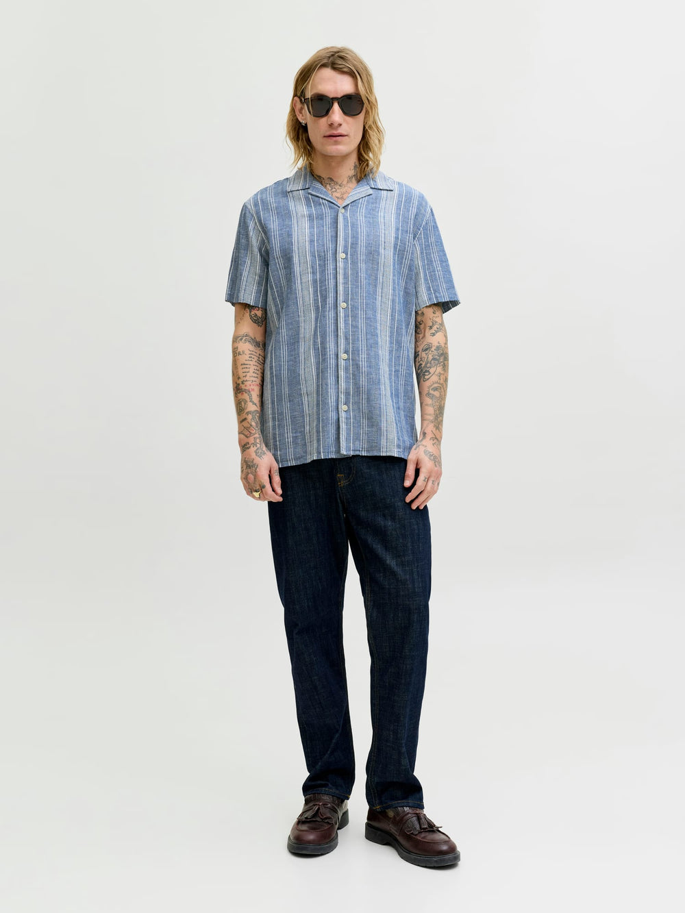 Jack & Jones Blusummer overhemd – heren - Blauw Dessin