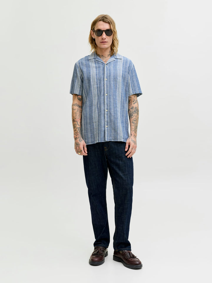 Jack & Jones Blusummer overhemd – heren - Blauw Dessin