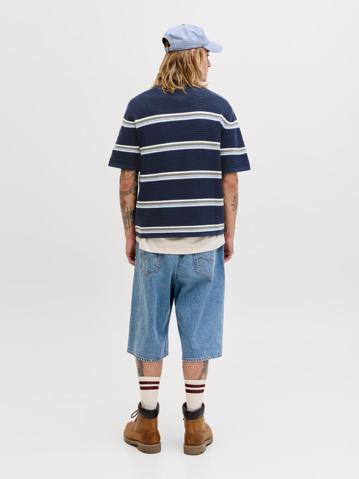 Jack & Jones 12292227 maine polo k/m heren blauw dessin
