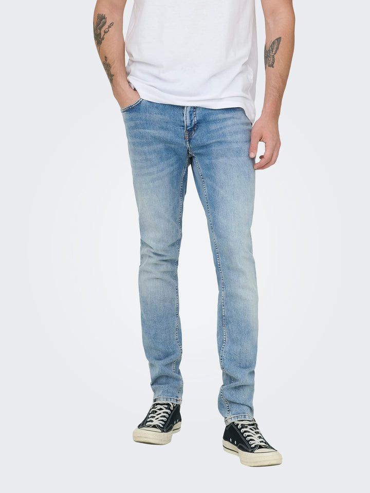 ONLY & SONS loom slim fit jeans blauw denim – heren - Blue Denim - L34