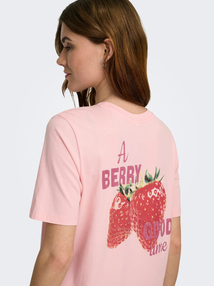 Only ONLLUCY MONJA S/S TOP JRS NOOS – dames t-shirt roze