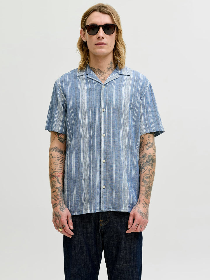 Jack & Jones Blusummer overhemd – heren - Blauw Dessin