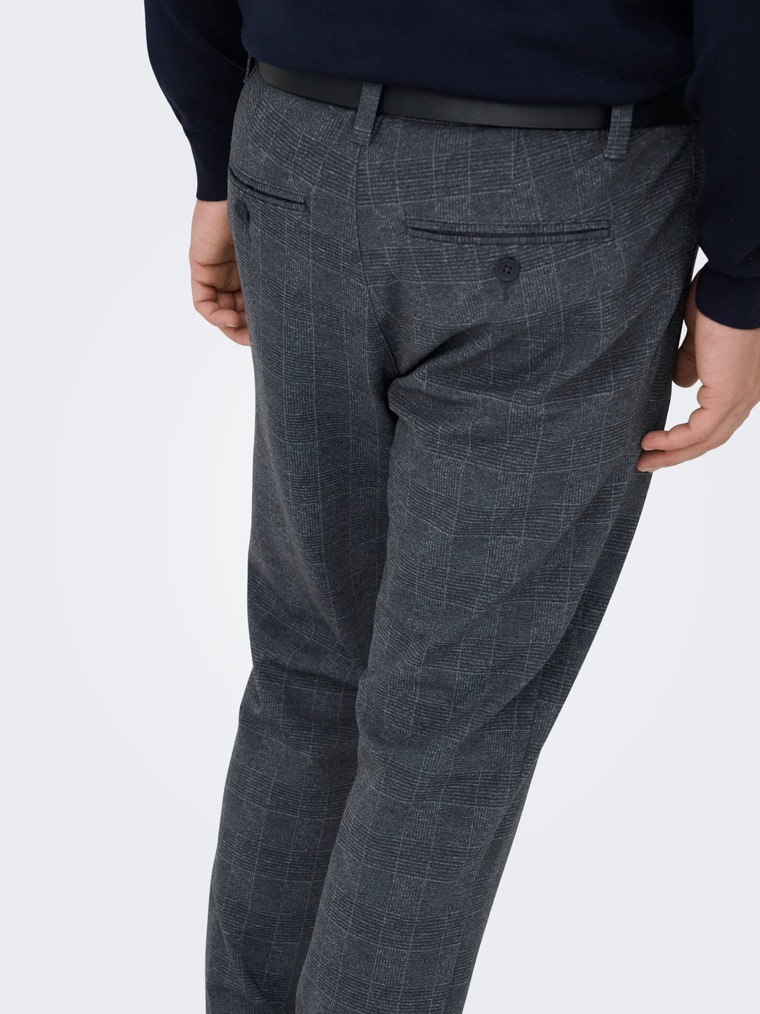 ONLY & SONS ONSMARK SLIM CHECK PANTS – heren - Grijs Dessin - L32