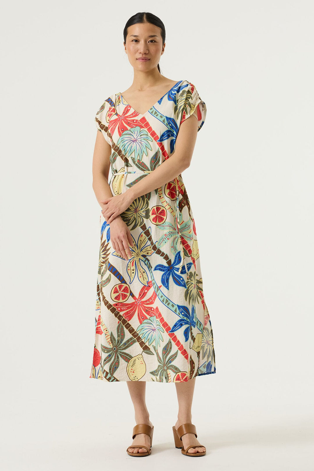 Garcia woman R260280 ecru dessin maxi jurk – dames