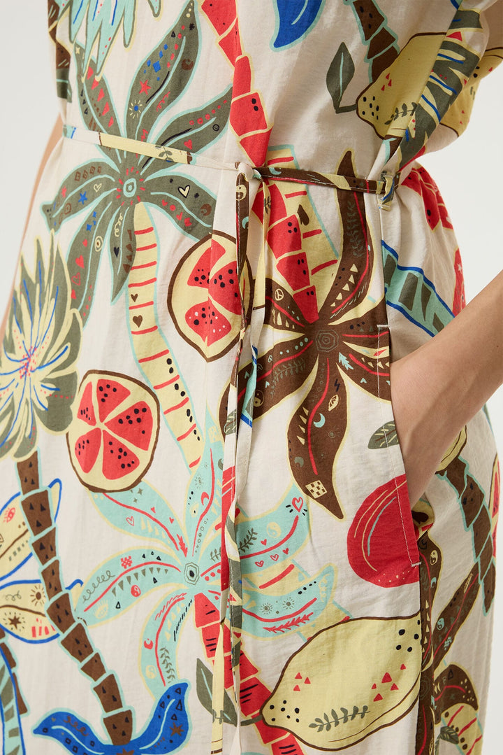 Garcia woman R260280 ecru dessin maxi jurk – dames