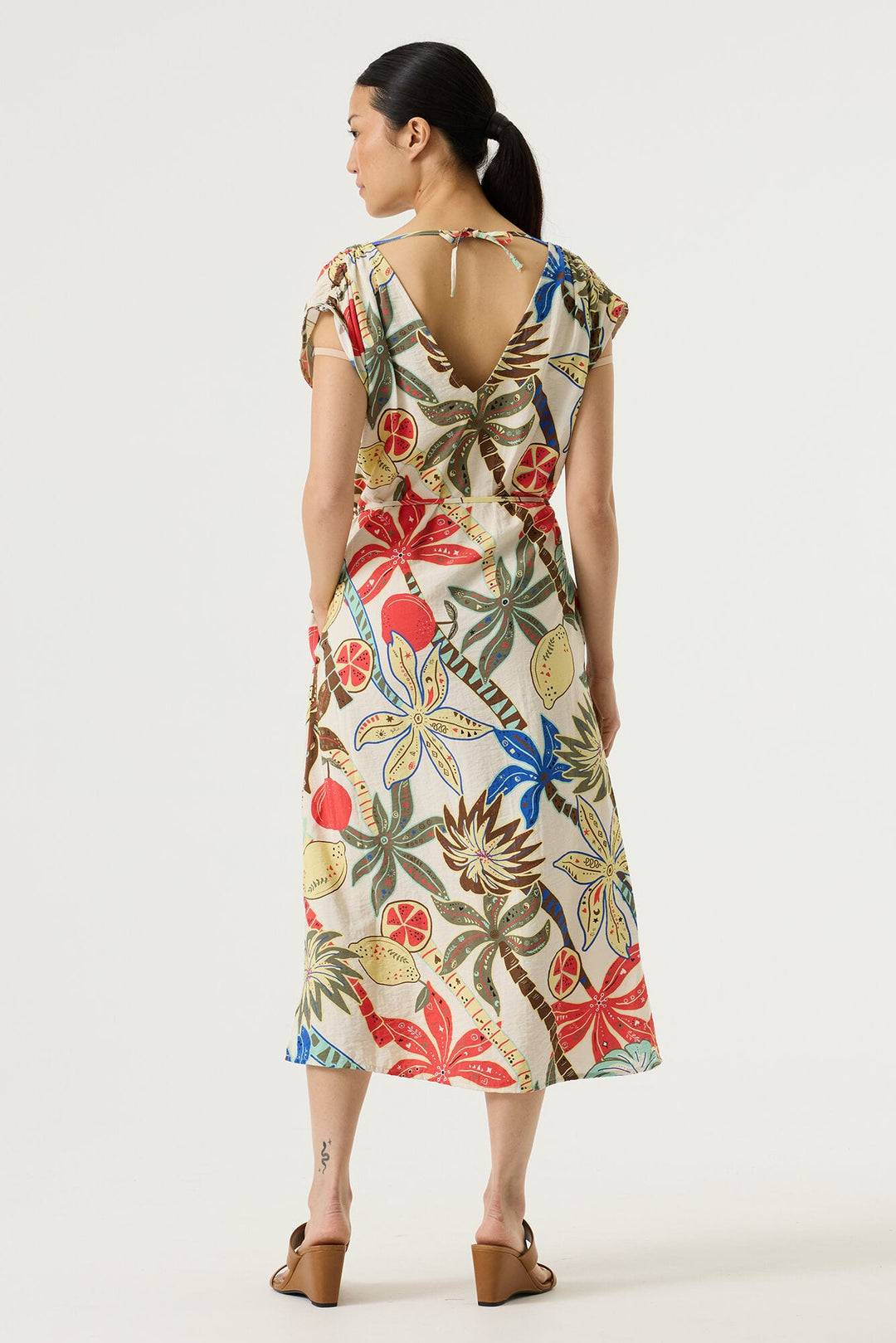 Garcia woman R260280 ecru dessin maxi jurk – dames