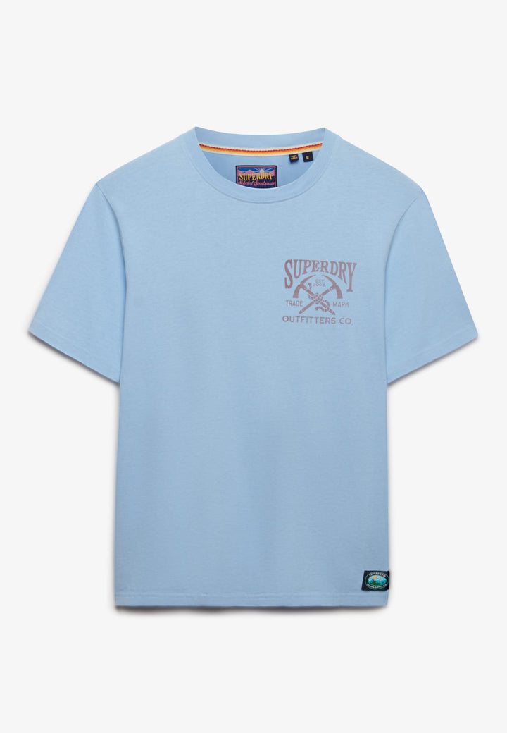 Superdry Outdoors Mountain Relaxed T-shirt lichtblauw – heren