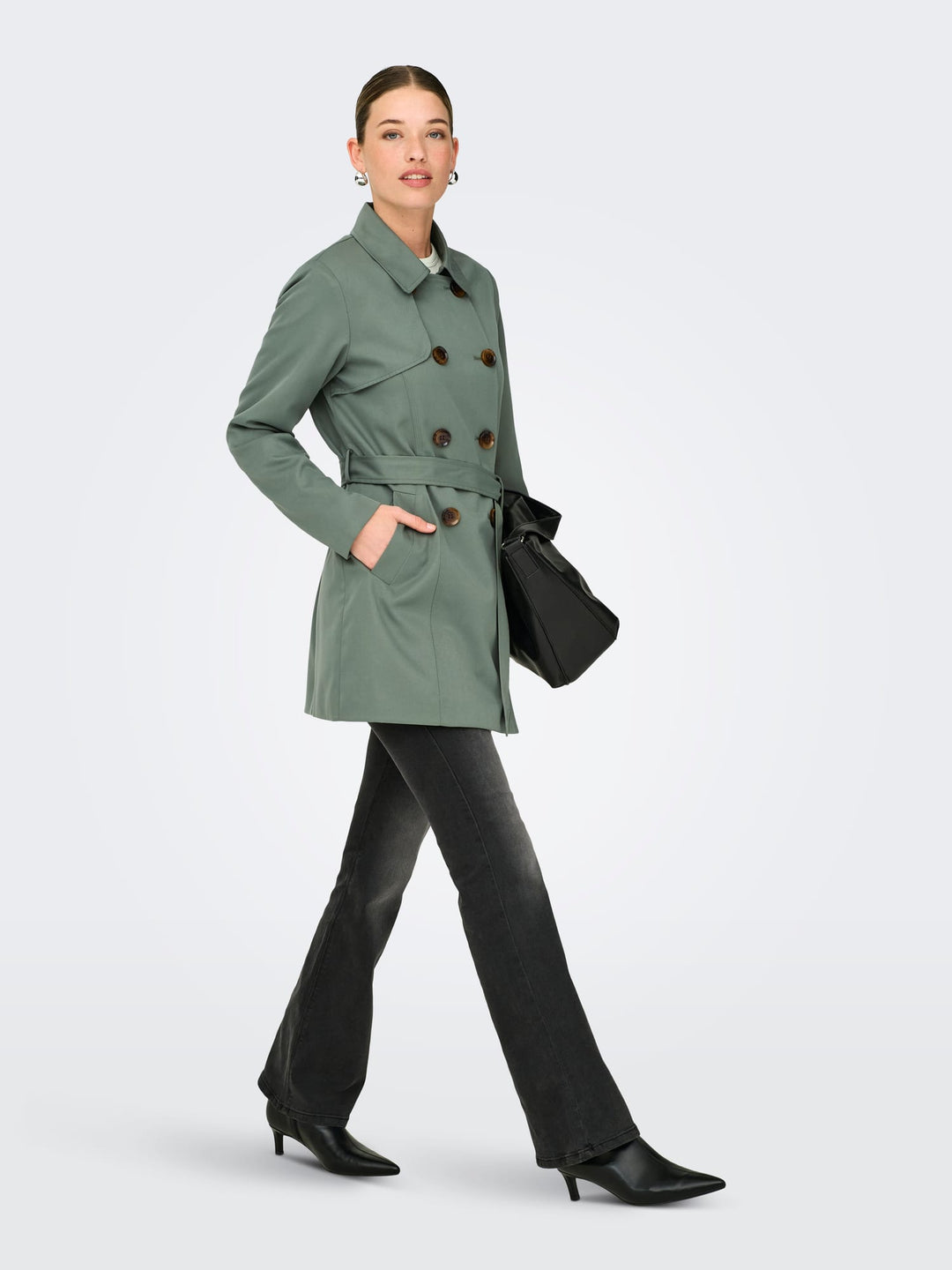 Only 15191821 Valerie trenchcoat olijf – dames