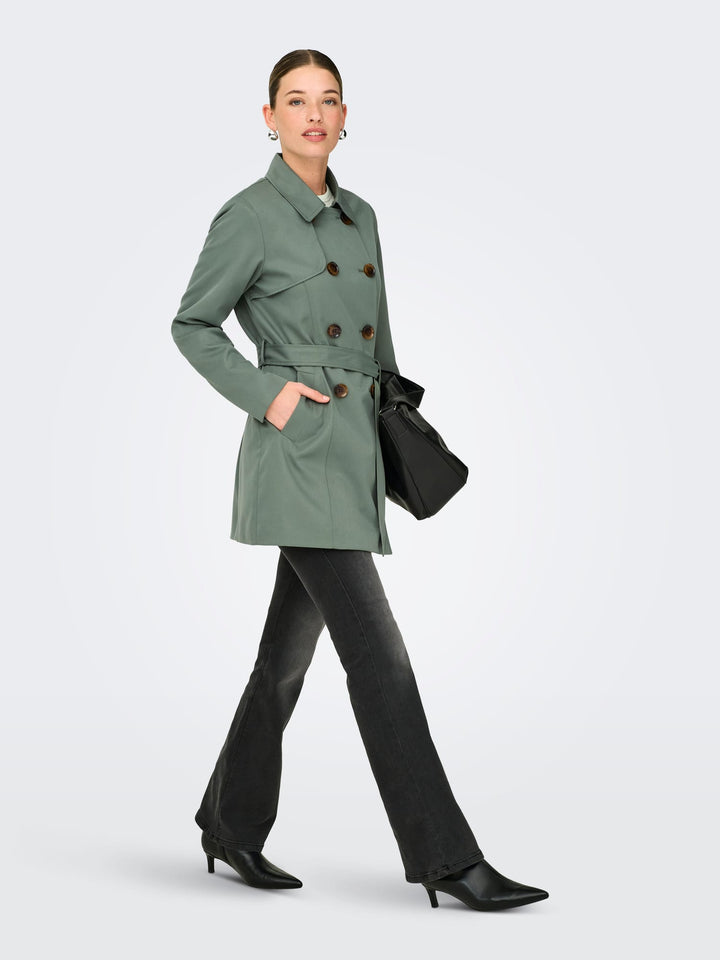 Only 15191821 Valerie trenchcoat olijf – dames